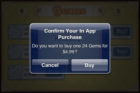 In-app game purchase