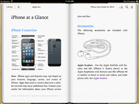 The iPhone 5 user guide, now in iBookstore