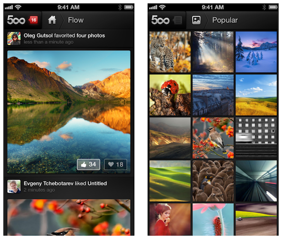 500px app returns to App Store with new Report feature