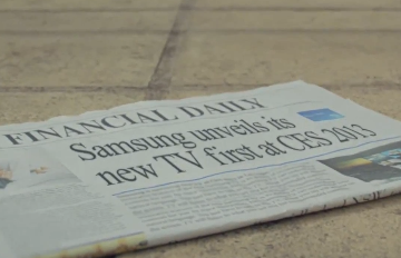 Samsung TV Teaser (CES 2013, couverture journal faux)