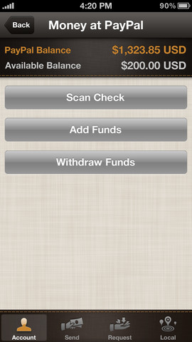 PayPal 4.5 for iOS (iPhone screenshot 002)