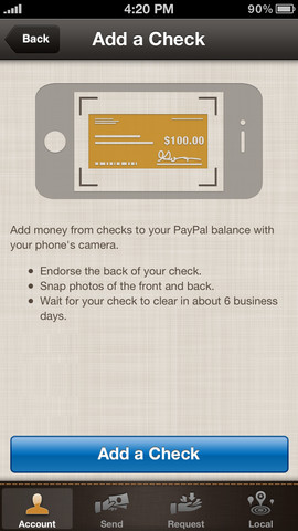 PayPal 4.5 for iOS (iPhone screenshot 003)