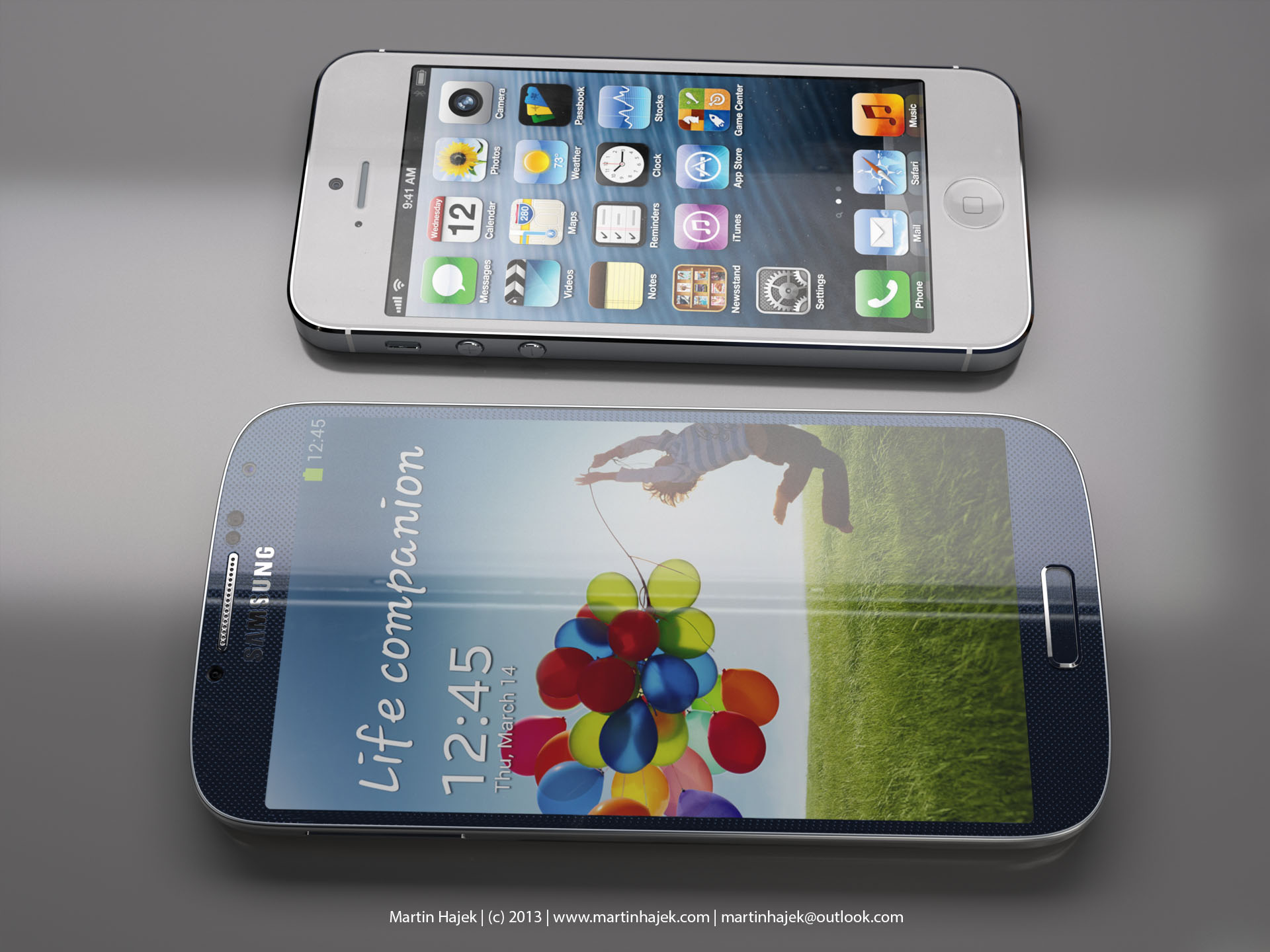 Size comparison (Galaxy S4 vs iPhone 5, Martin Hajek 004)