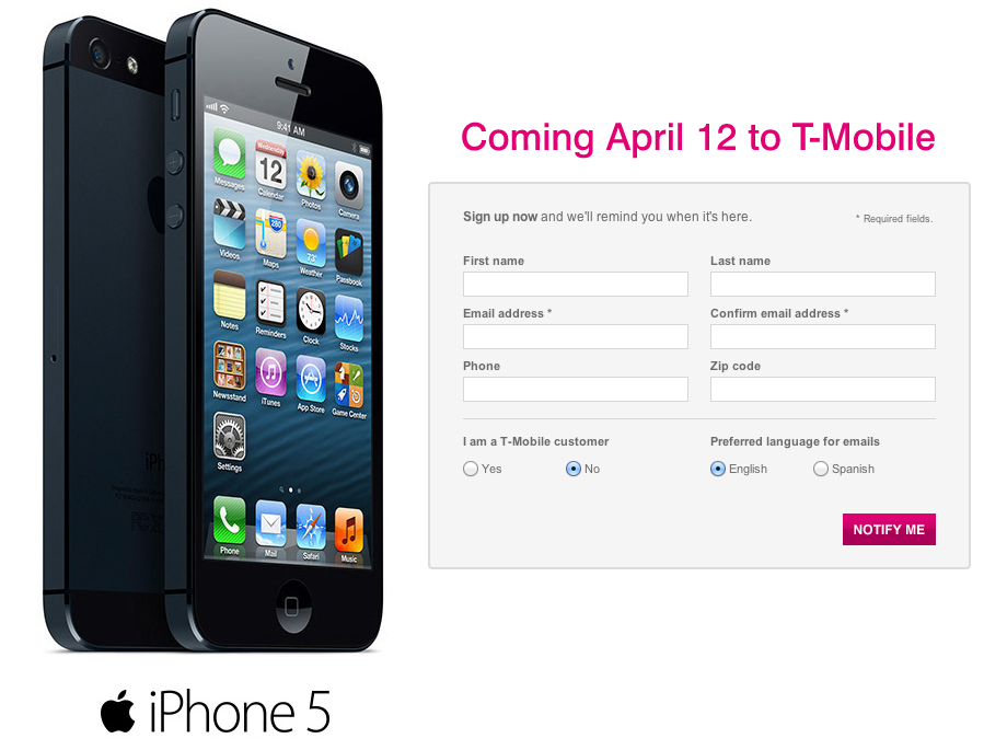 T-Mobile (iPhone coming soon teaser)