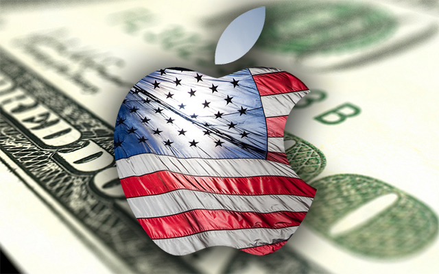 Apple logo (American flag, money)