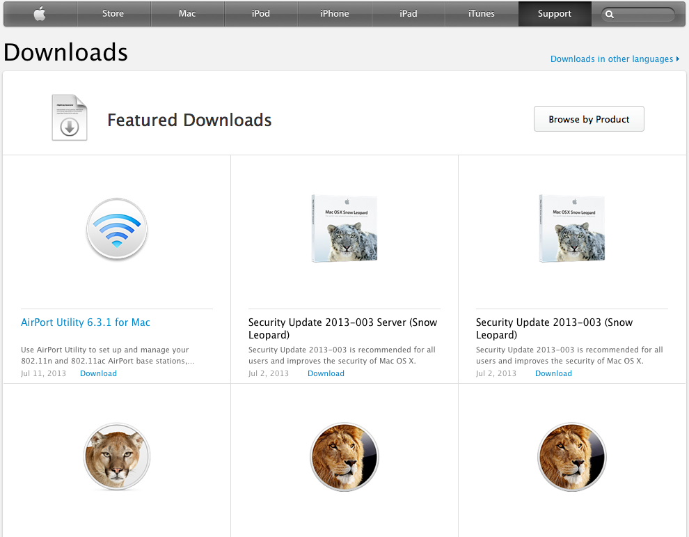 Apple.com flattening (Downloads)