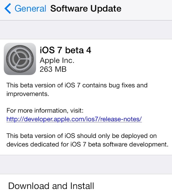 iOS 7 beta 4 download