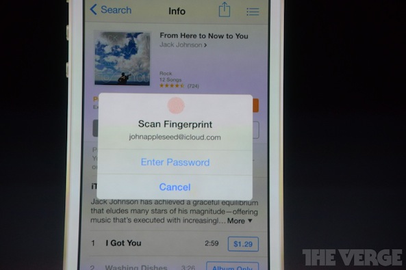 Touch ID scan fingerprint