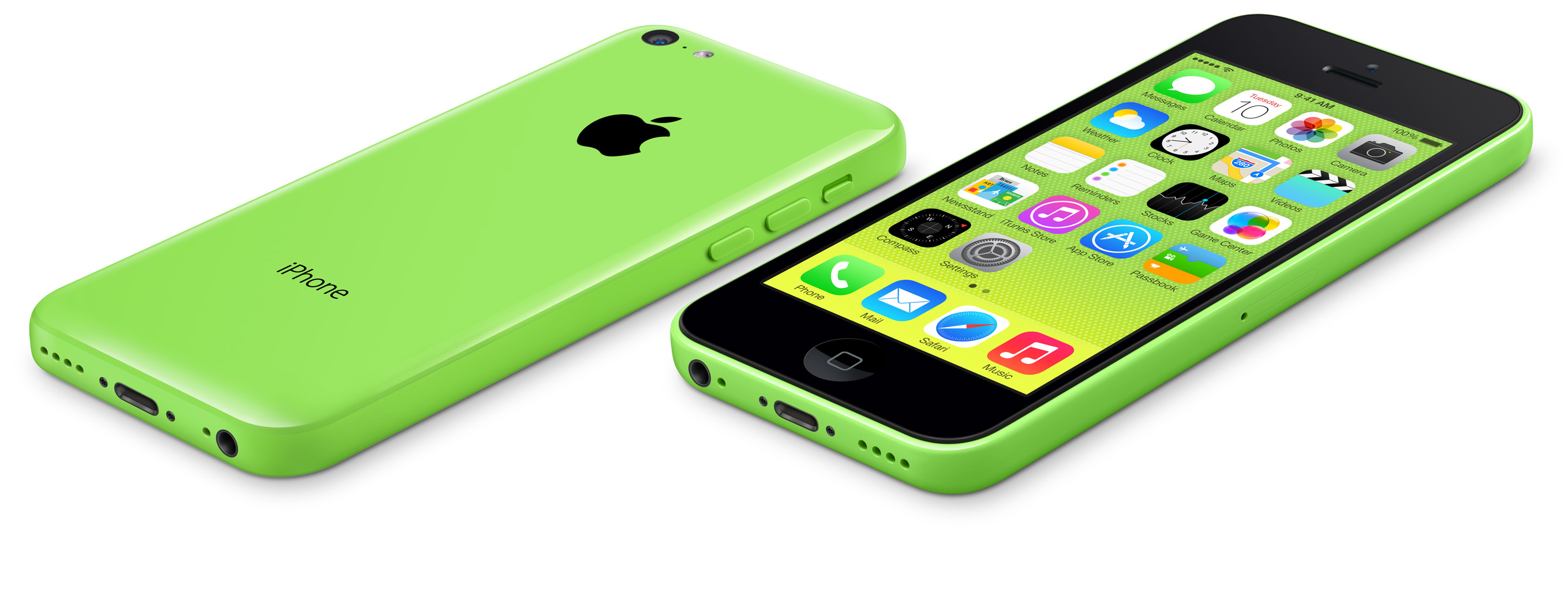 green iPhone 5c front and back