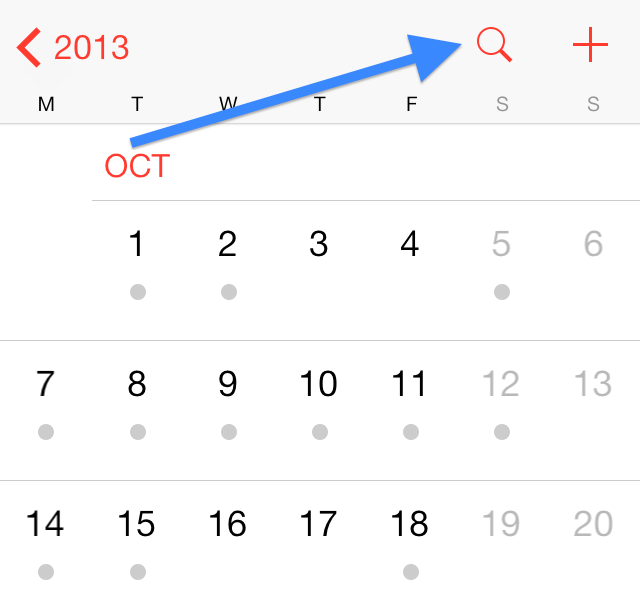 How to access list view iOS 7 calendar app