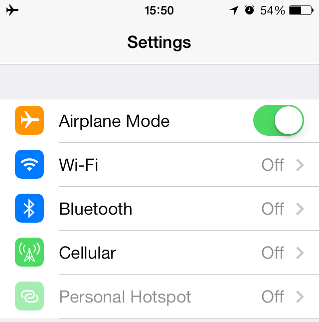 iOS 7 (Airplane Mode 001)
