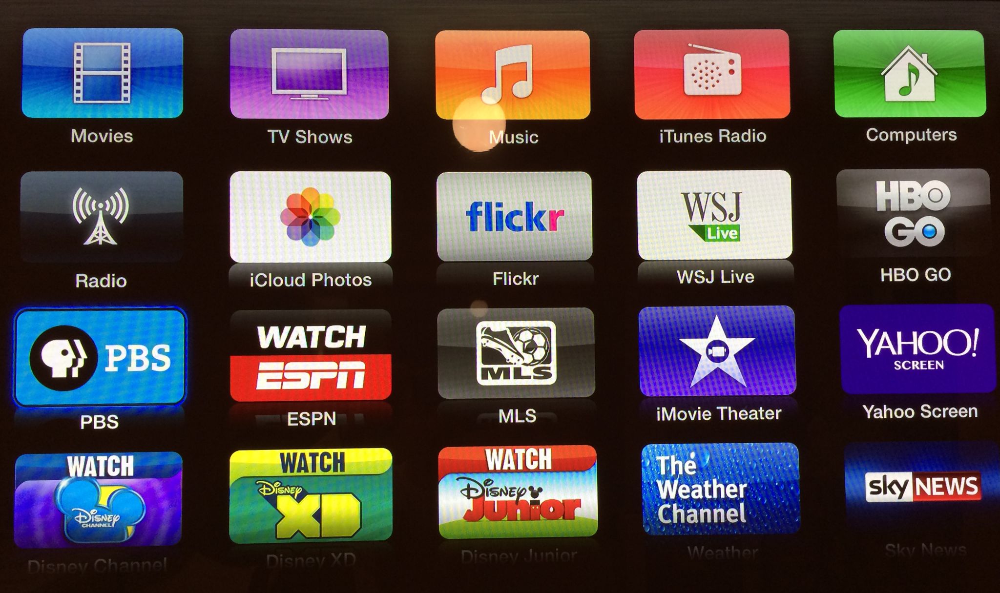 Apple TV (PBS and Yahoo Screen)