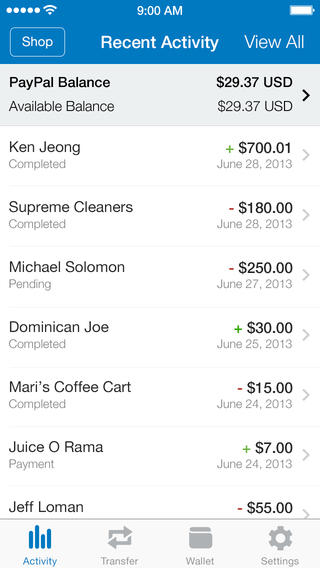 PayPal 5.2 for iOS (iPhone screenshot 004)
