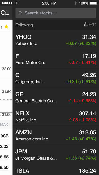 Yahoo Finance 2.0 for iOS (iPhone screenshot 003)
