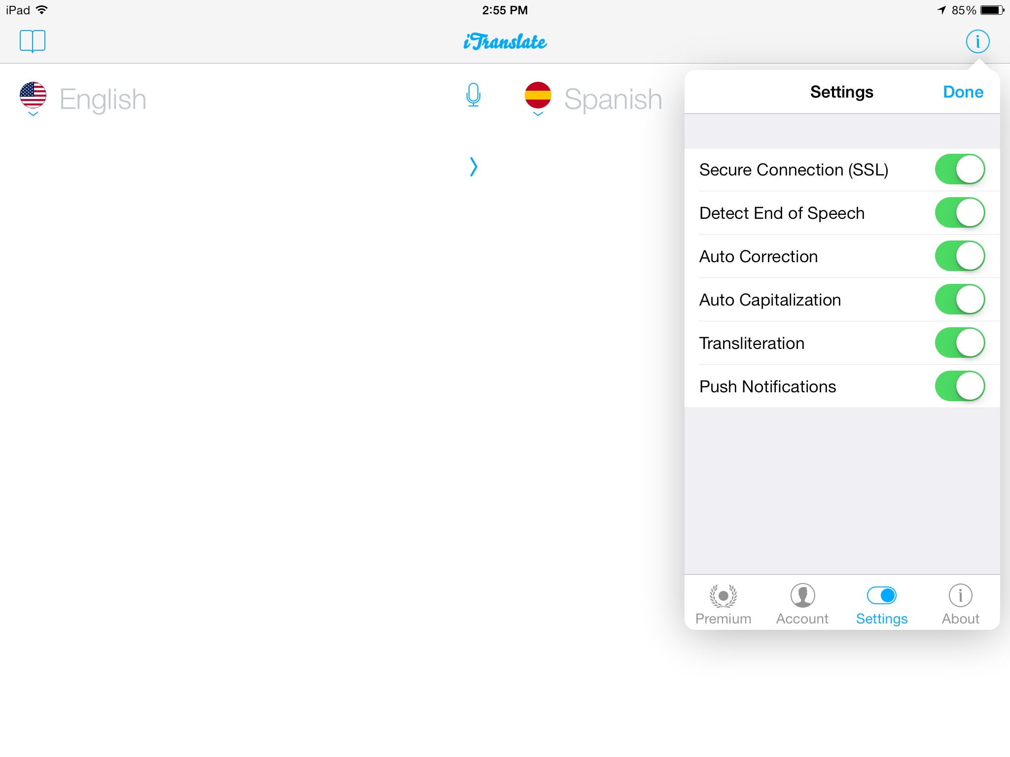 iTranslate 7.0.2 for iOS (iPad screenshot 001)