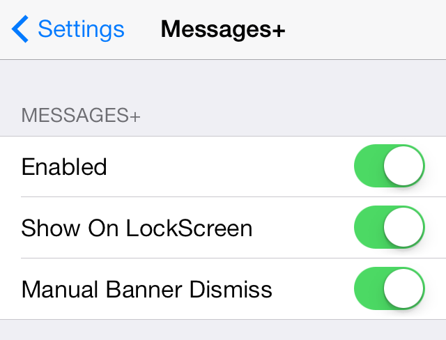 Messages Plus Settings