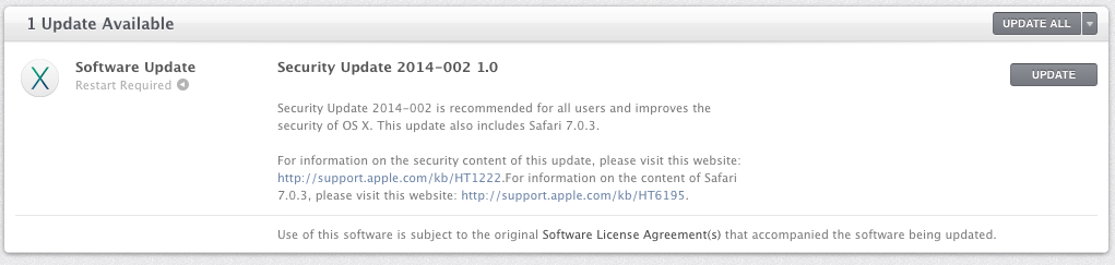 photo of Apple pushes OS X security update with Safari 7.0.3 image