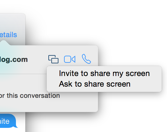 Messages Screenshare feature