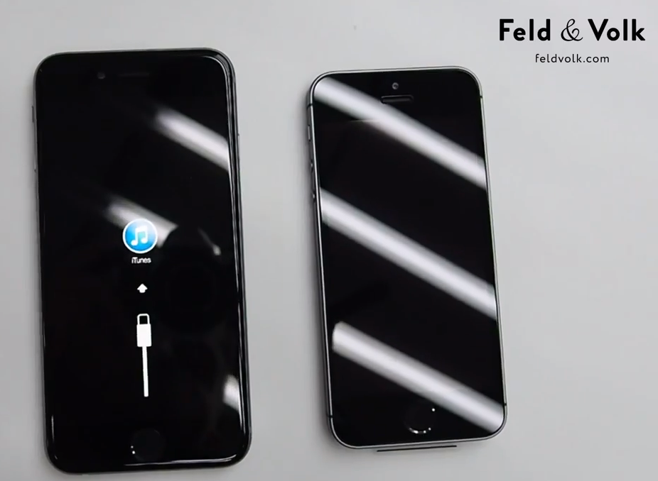 photo of iPhone 6 built from various leaked parts partially boots up on video image