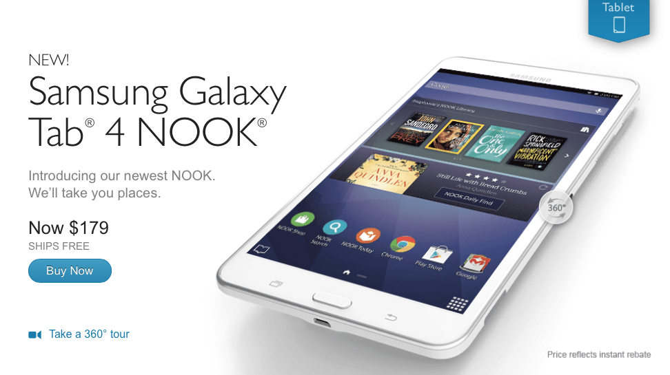 photo of Samsung, Barnes & Noble team up to create ‘Galaxy Tab 4 NOOK’ tablet image