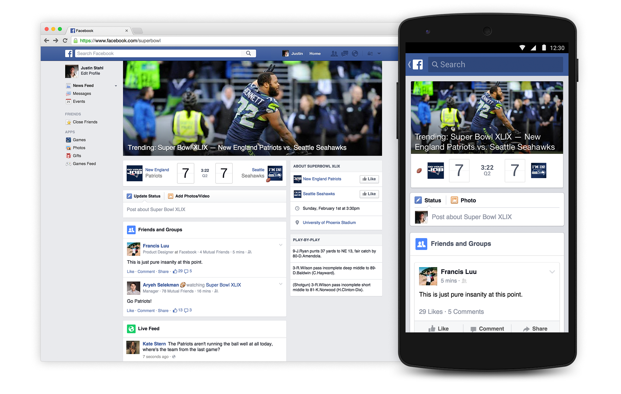 photo of Facebook rolls out new Super Bowl experience image