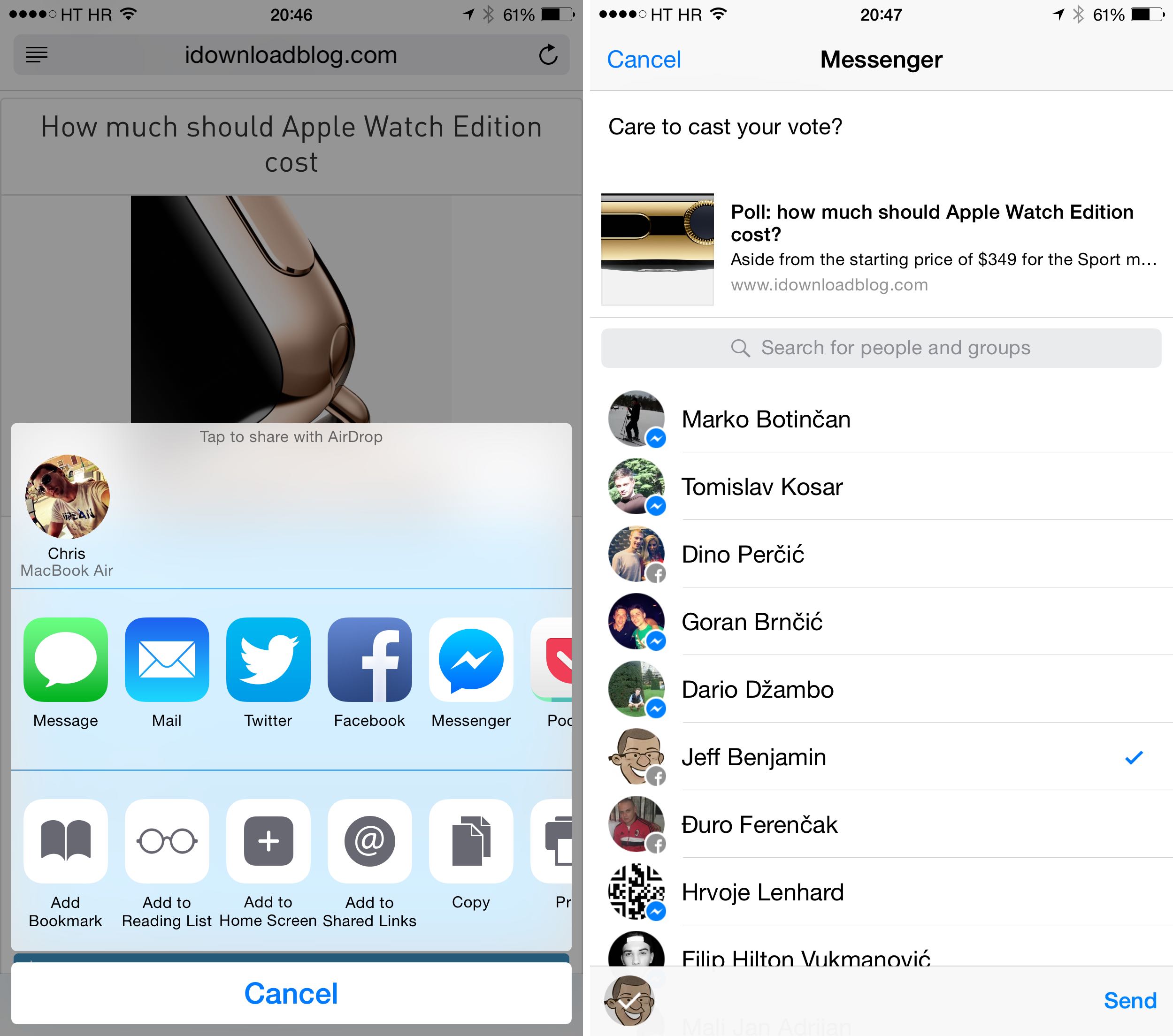 At last, Facebook Messenger gets native iOS 8 Share extension