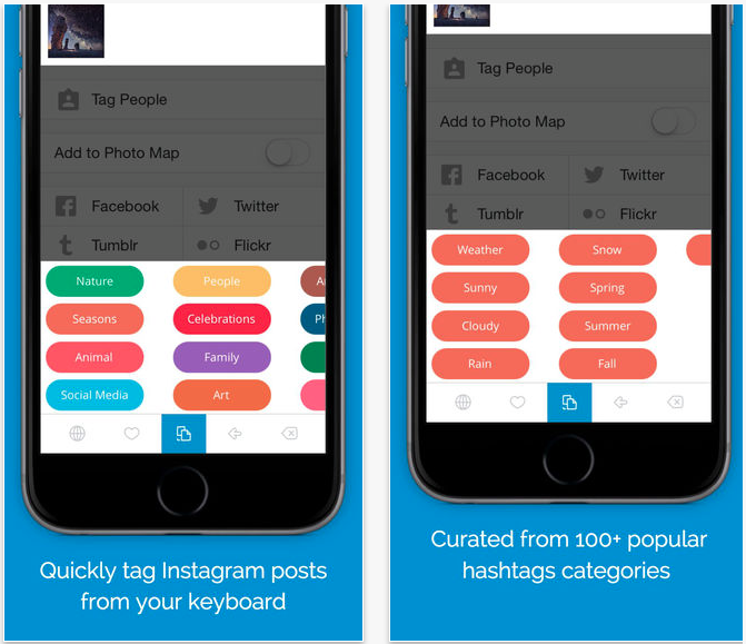 photo of TagsDock keyboard lets you quickly hashtag posts on Instagram and Vine image