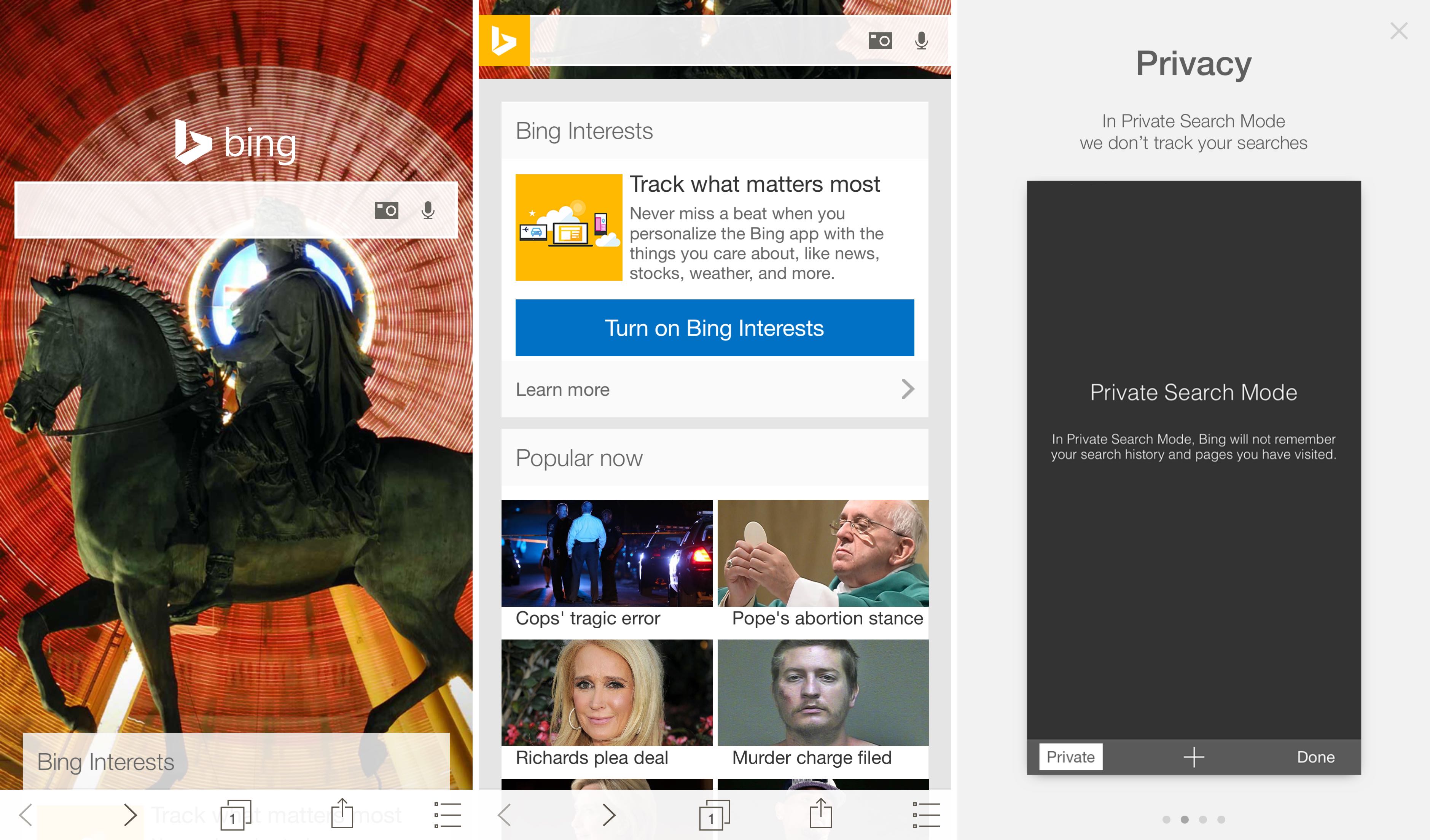 photo of Bing for iPhone picks up Interests and News, gains private searching, Apple Watch app and more image