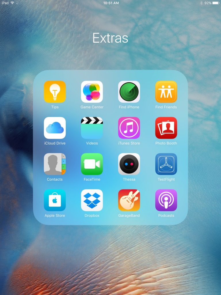 iPad 16 apps folders iOS 9