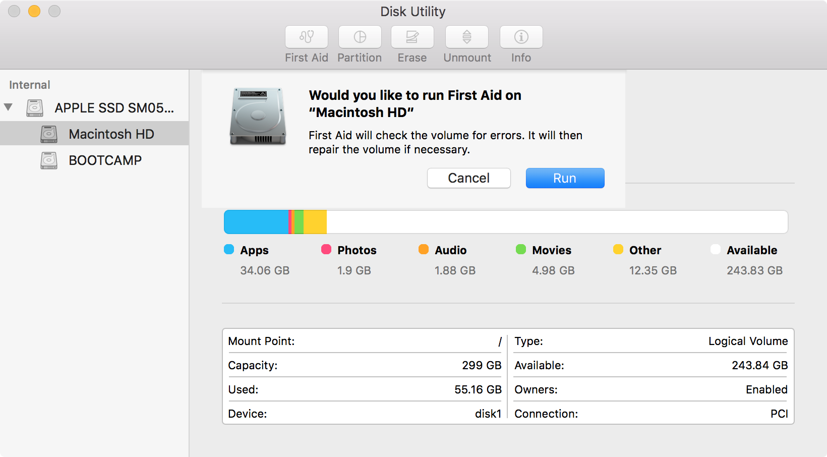 Disk Utility First Aid OS X El Capitan - BLOG - MAC Lento?
