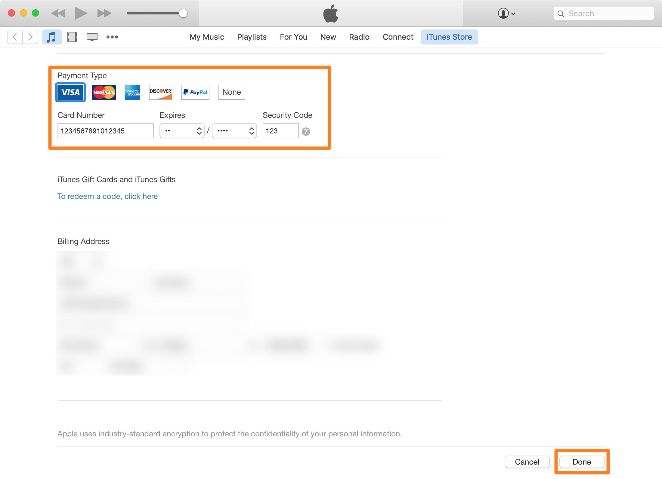 Change apple id payment information Mac payment type