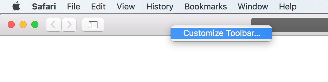Customize Safari Toolbar