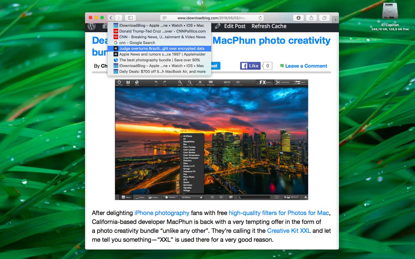 OS X El Capitan Safari view tab history Mac screenshot 001
