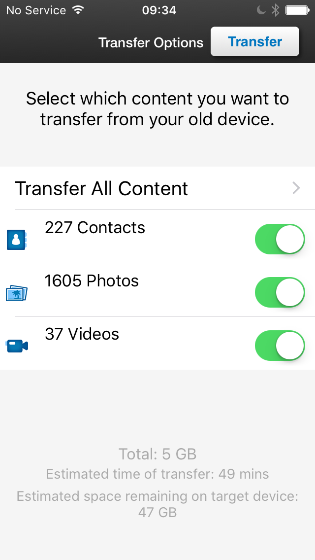 content to transfer - BLOG - Cambiar iPhone a nuevo iPhone