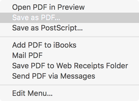 Mac Save As PDF