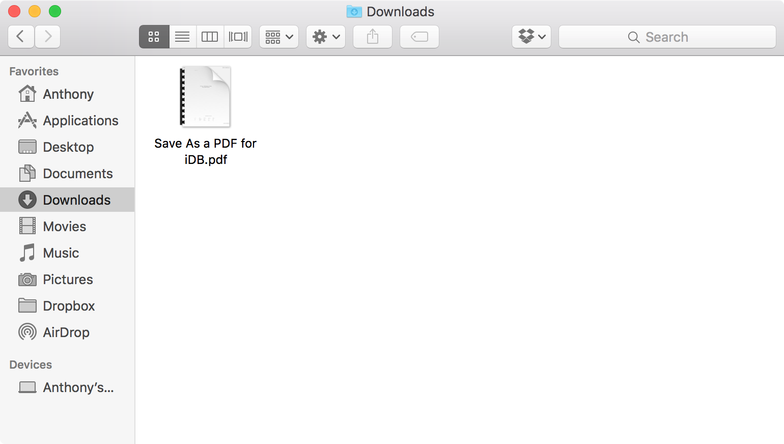 New PDF file created on Mac