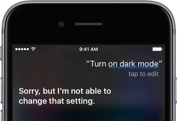 Siri WWDC 2016 dark mode
