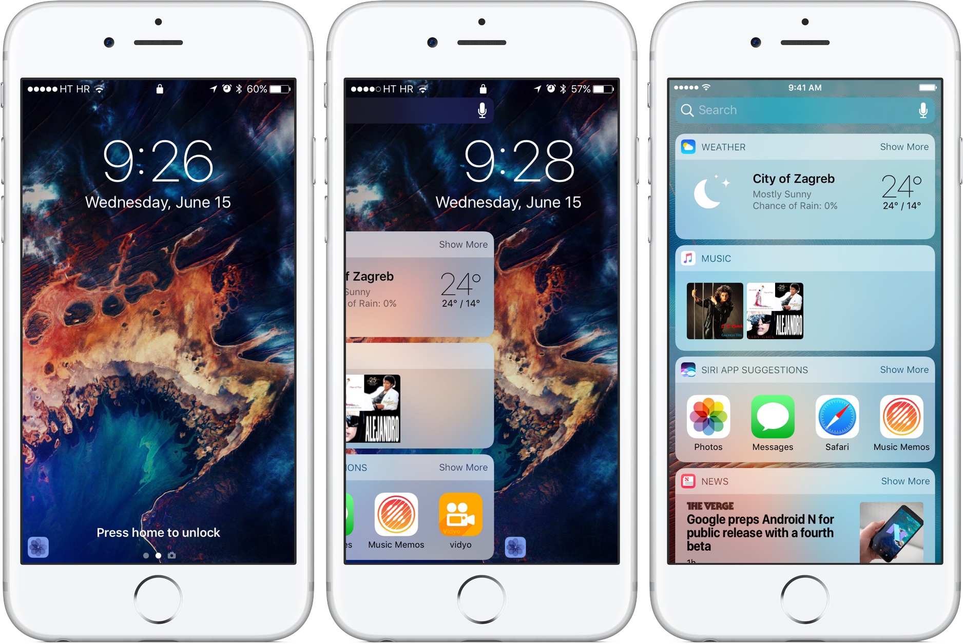 iOS 10 Khóa trượt Widget màn hình trên iPhone chụp màn hình 001