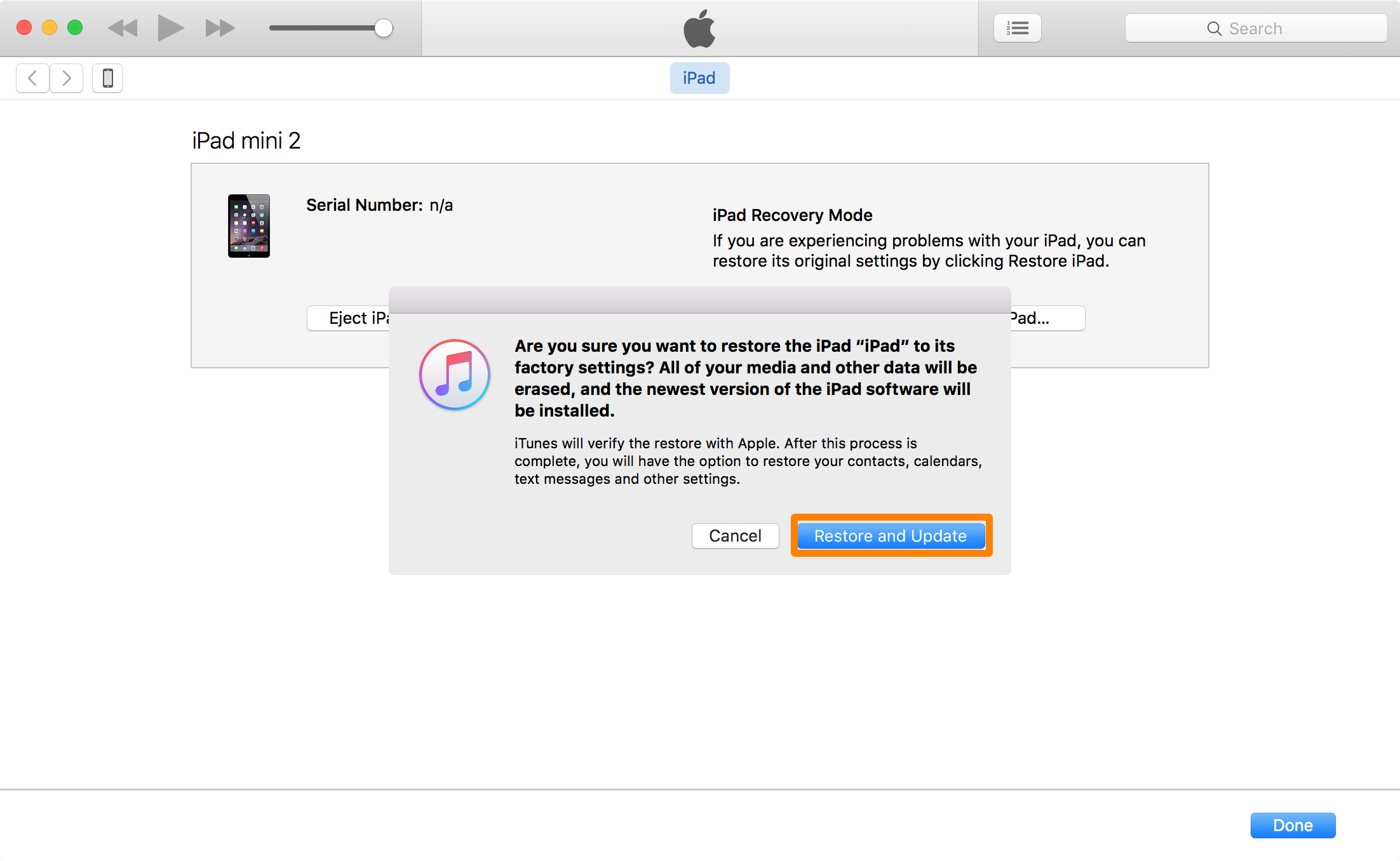 iTunes Restore và Update