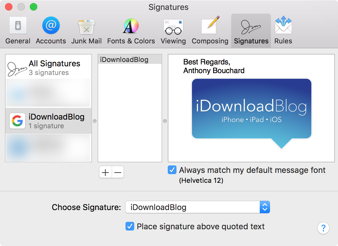 Mac Mail App Add Signature