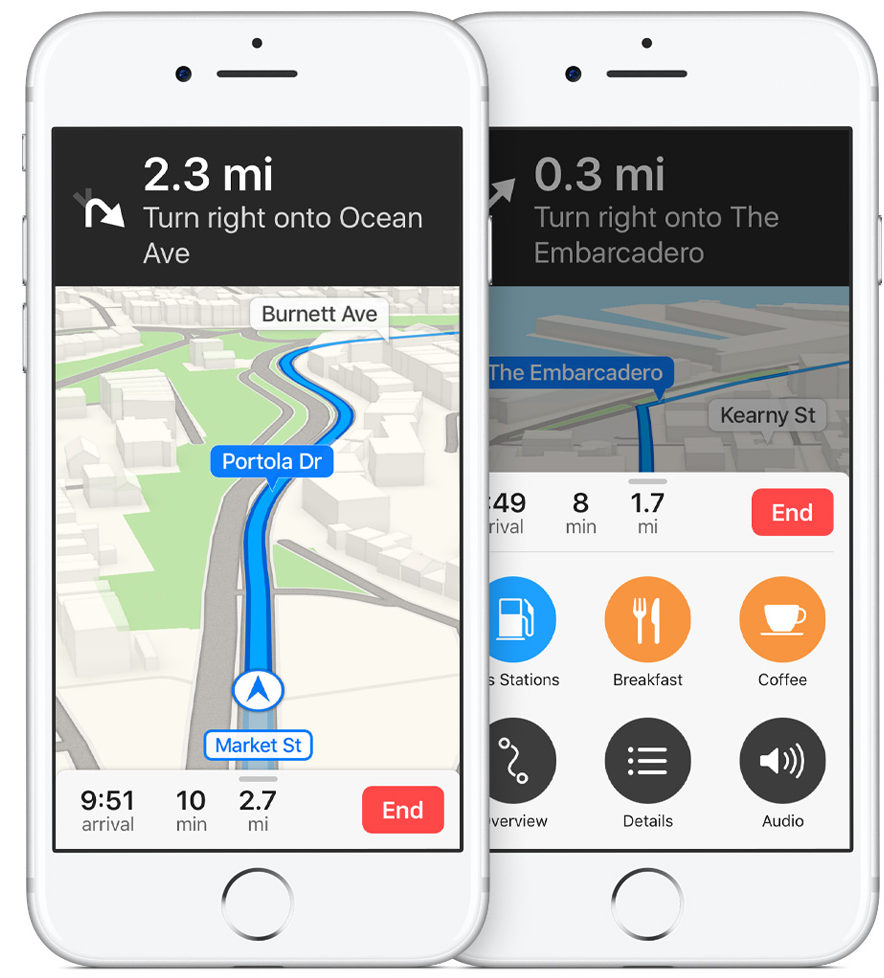 how to search along your route in apple maps
