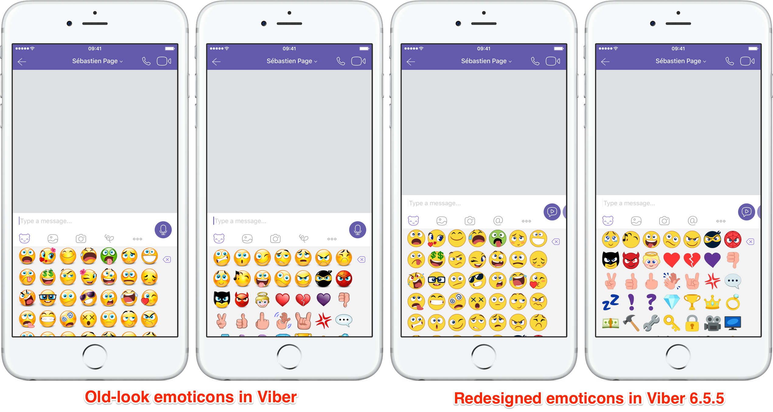 Viber 6.5.5 for iOS redesigned emoji iPhone screenshot 001