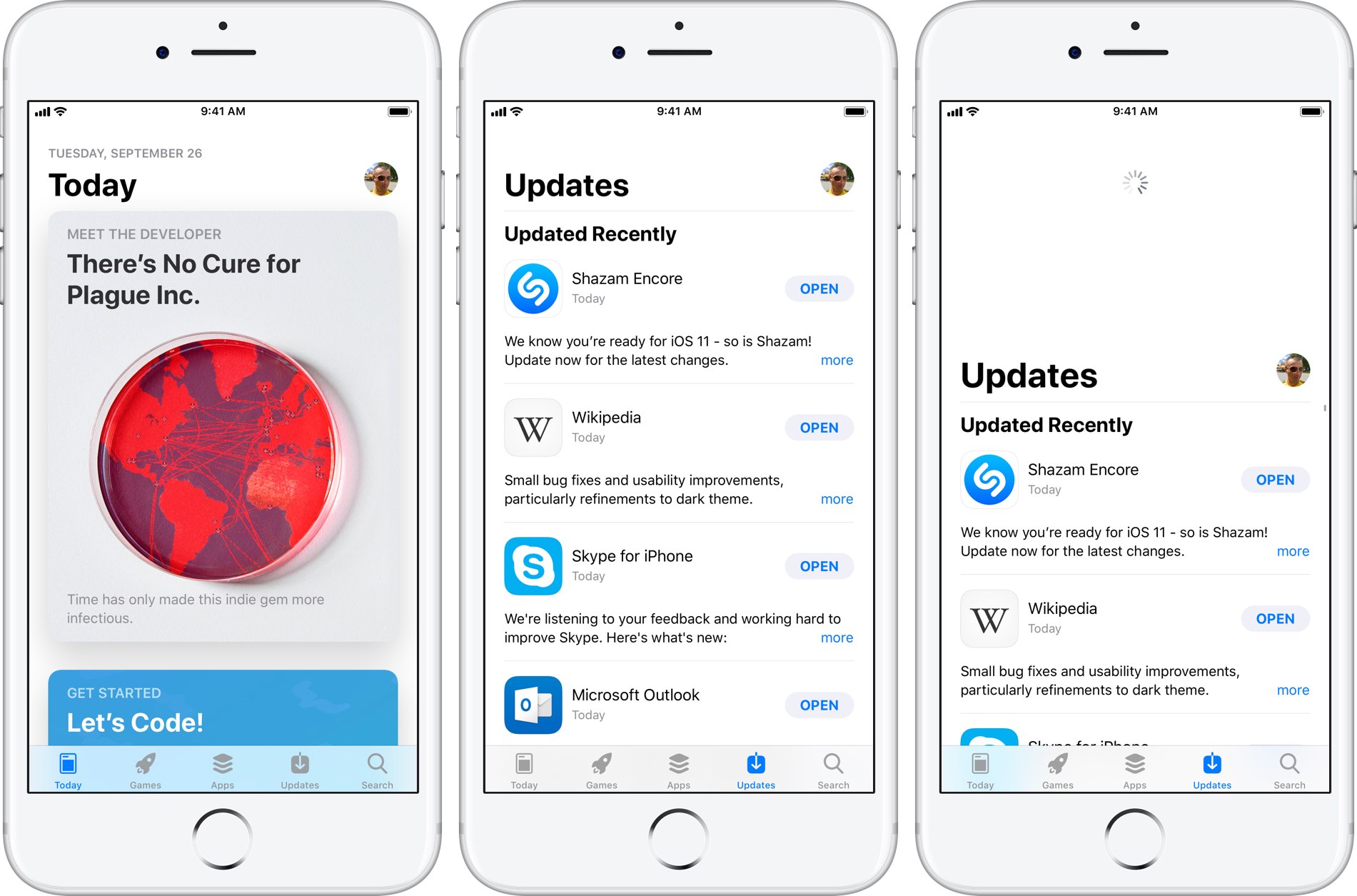How to refresh Updates tab in iOS 11 App Store