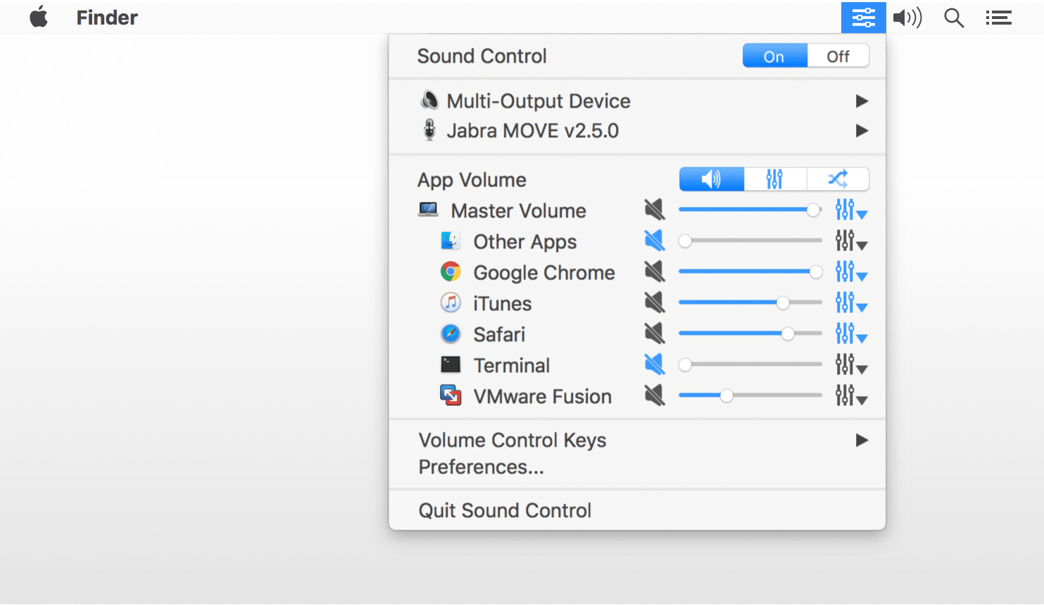 sound control on mac