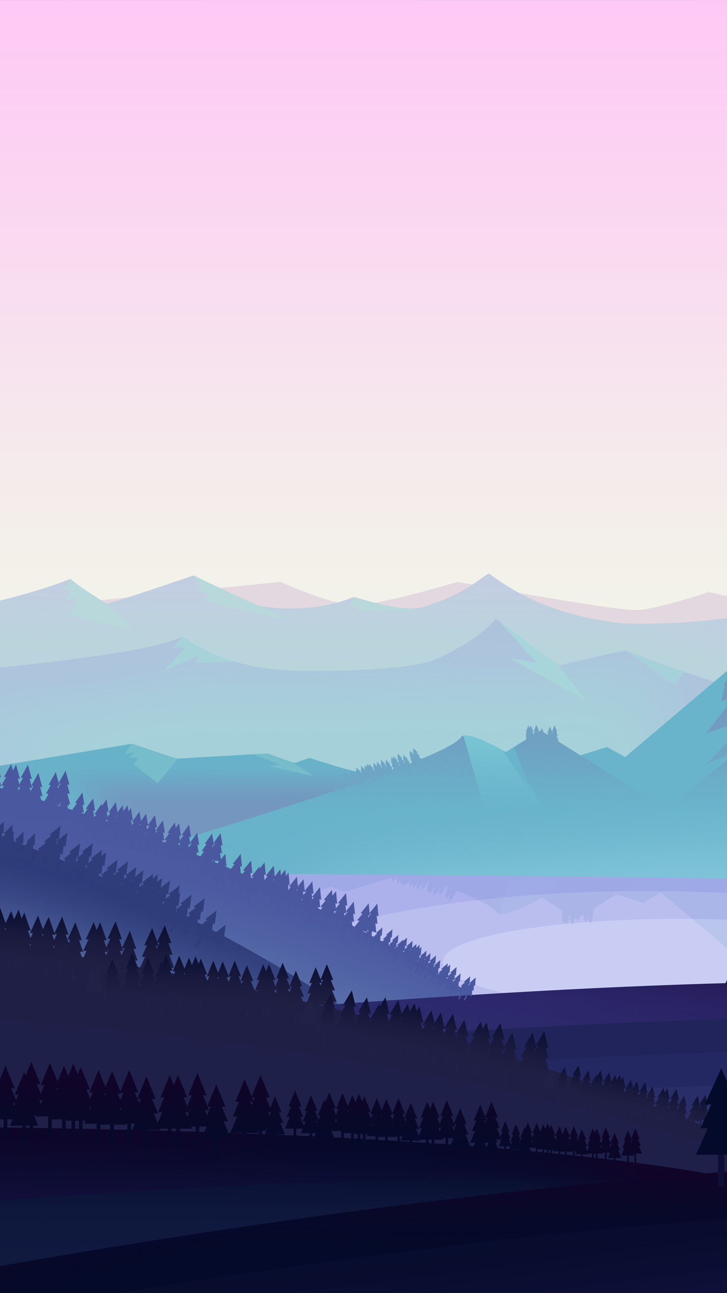 pink and blue anime mountains wallpaper