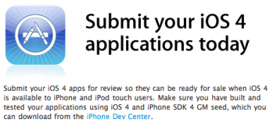 Apple Accepting iOS 4 Apps