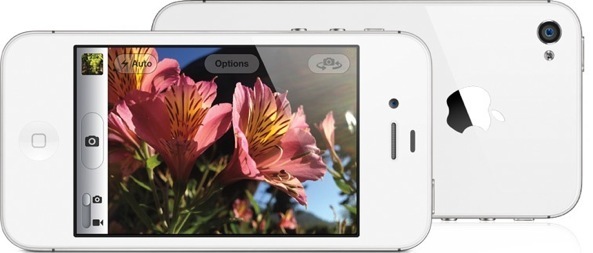 iPhone 4S (white, front and back, camera)