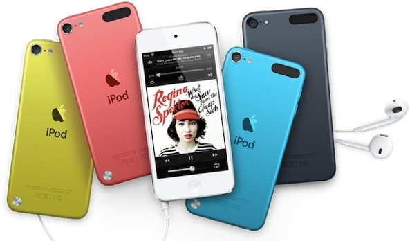 2012 iPod touch (colors, five up, flat)