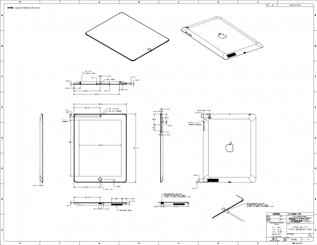 Ipad Component Map Apple posts schematics for the new iPad and iPad mini