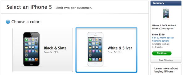 iPhone 5 US online Apple Store shipping times 20121109